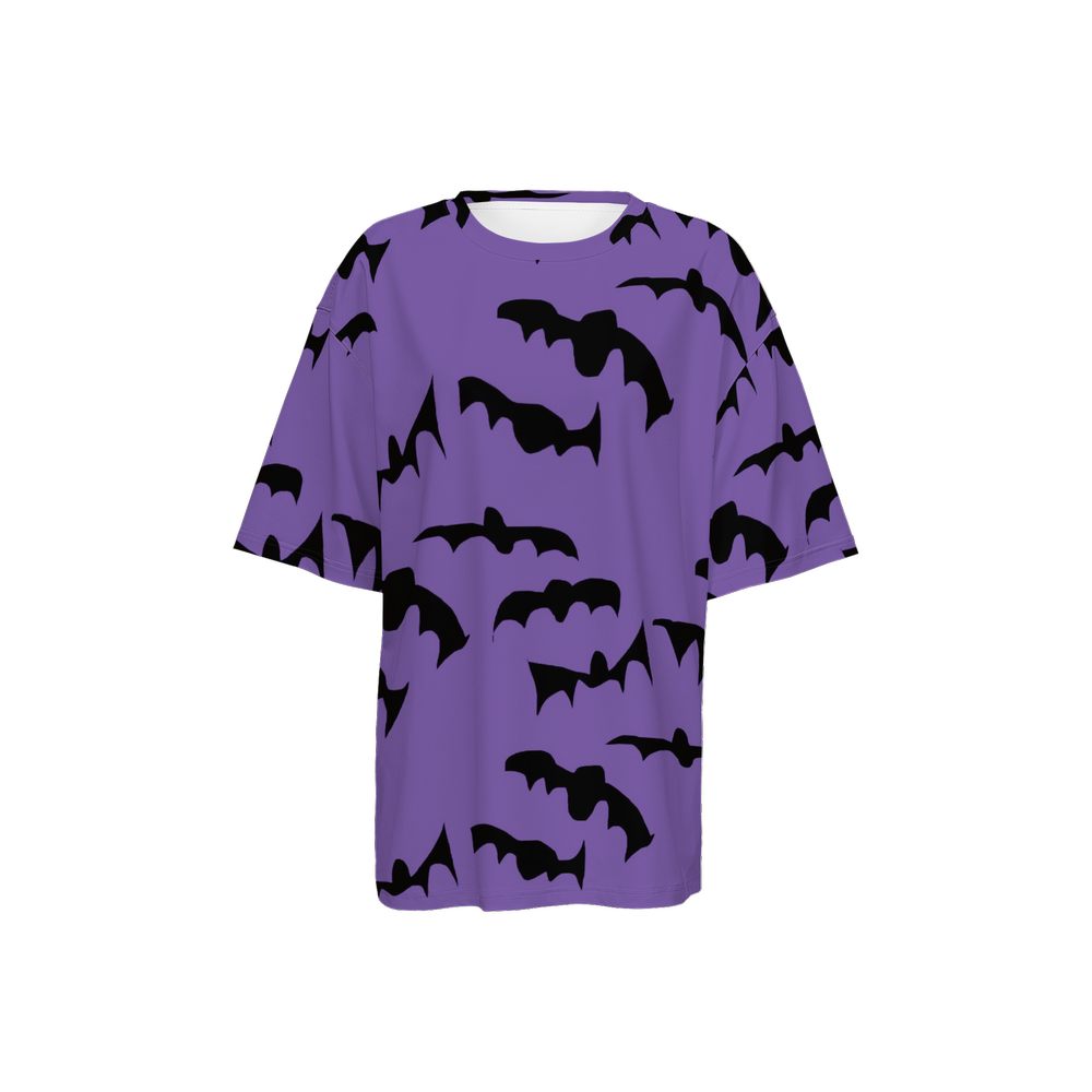 Bats Pattern Women’s Oversized Short-Sleeve T-Shirt-Heavyweight 225g