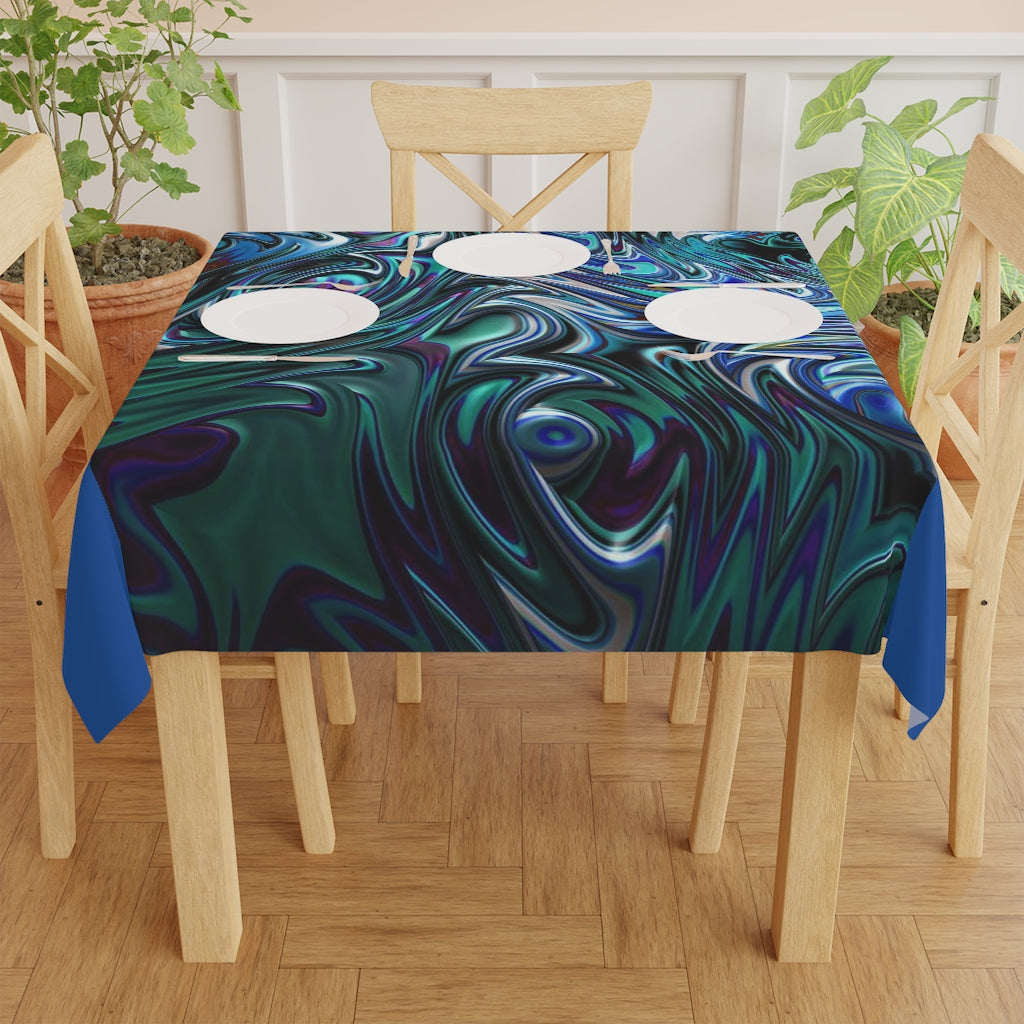 Blue Swirl Fractal Table Cloth