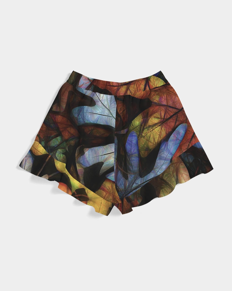 Mid October Leaves Women's Ruffle Shorts