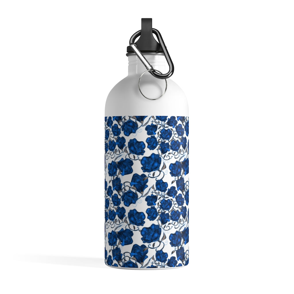 Blue Roses Stainless Steel Water Bottle