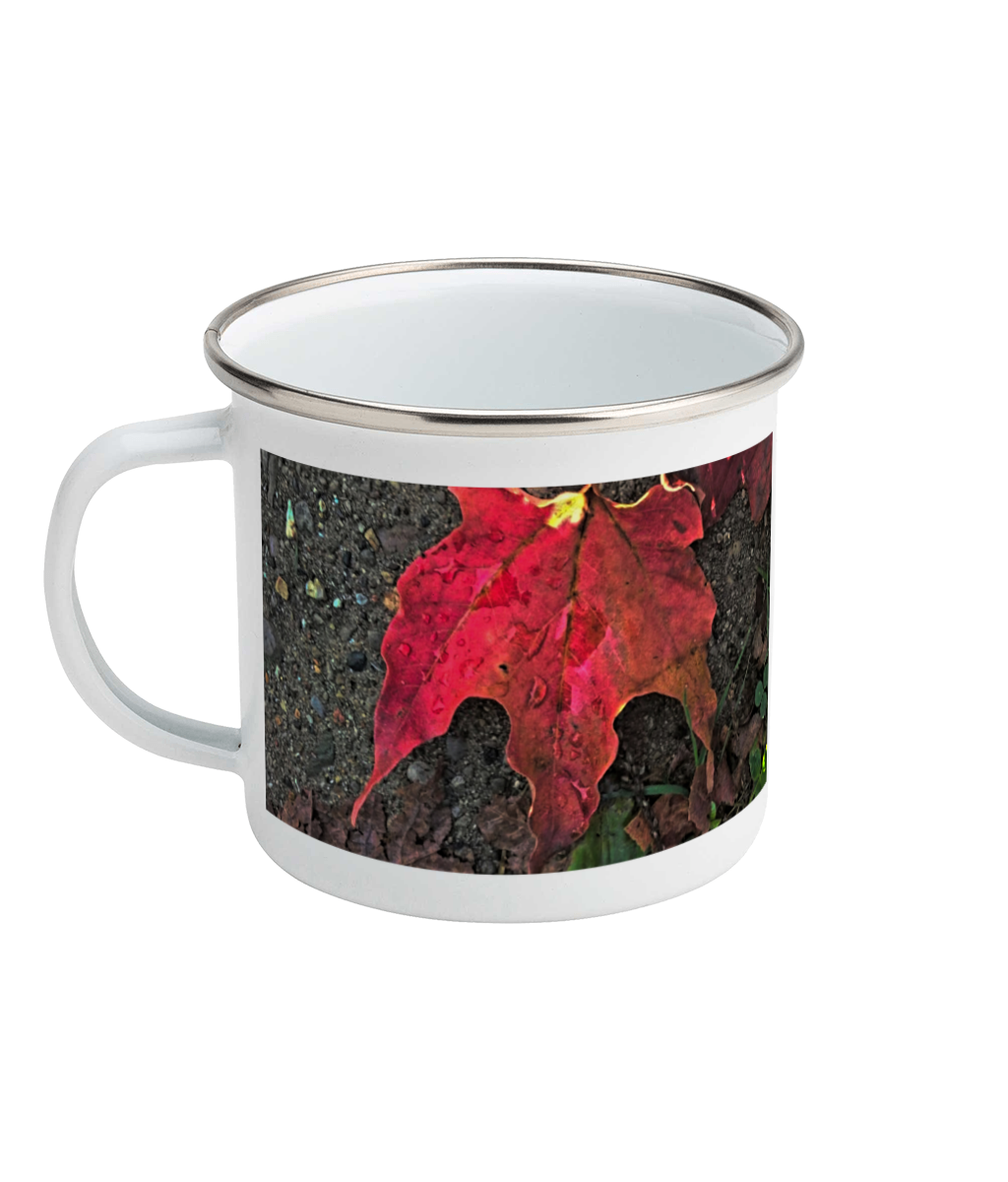 October Sunrise Leaf Enamel Mug 10oz