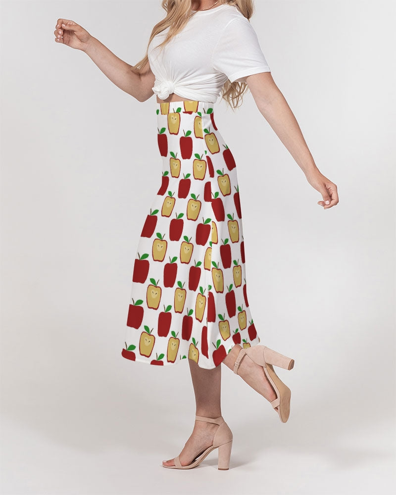 Apple Polkadots Women's A-Line Midi Skirt