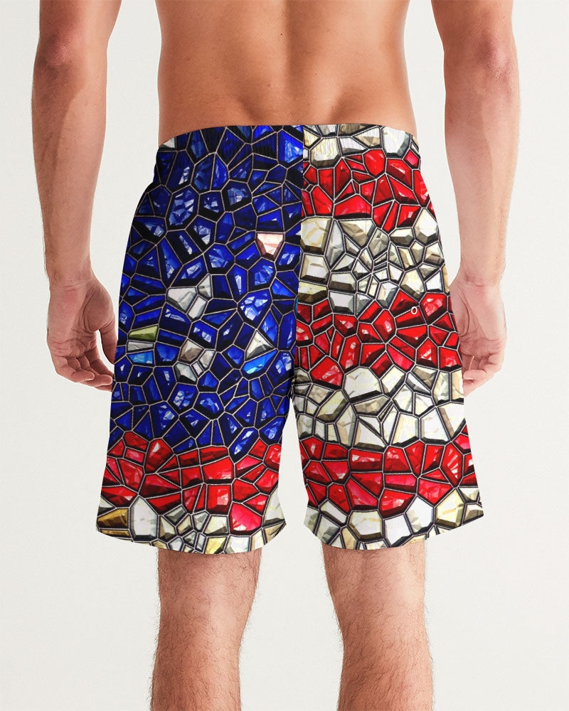 American Flag Mosaic Men's Swim Trunk