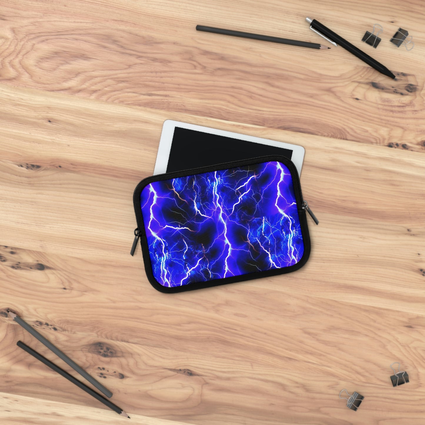 Blue Lightning Pattern Laptop Sleeve