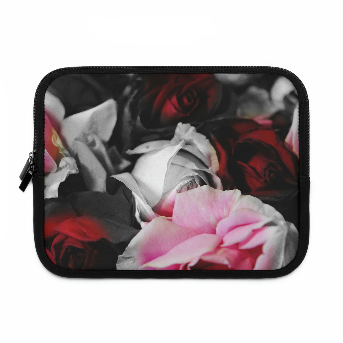 Black and White Roses Fade Laptop Sleeve