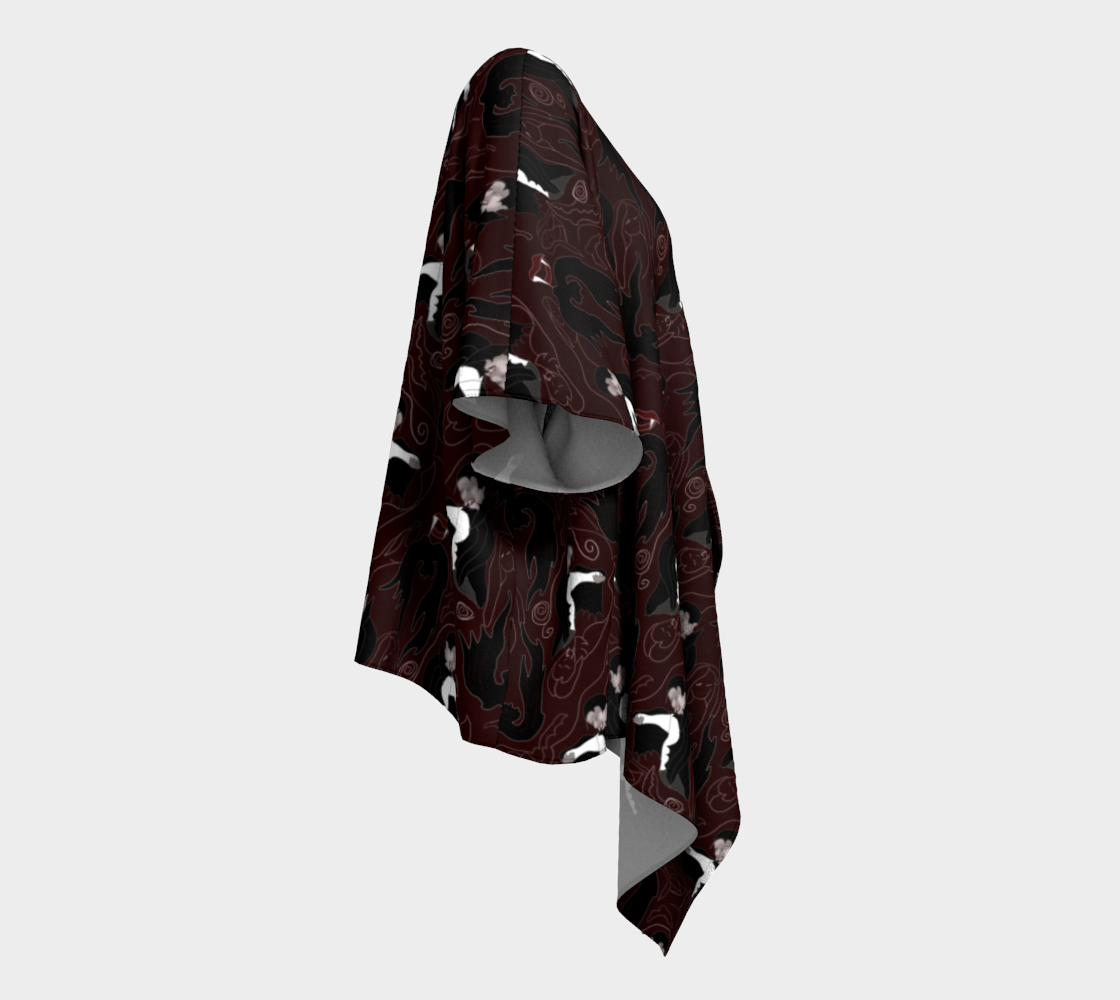 Vampire Pattern Draped Kimono