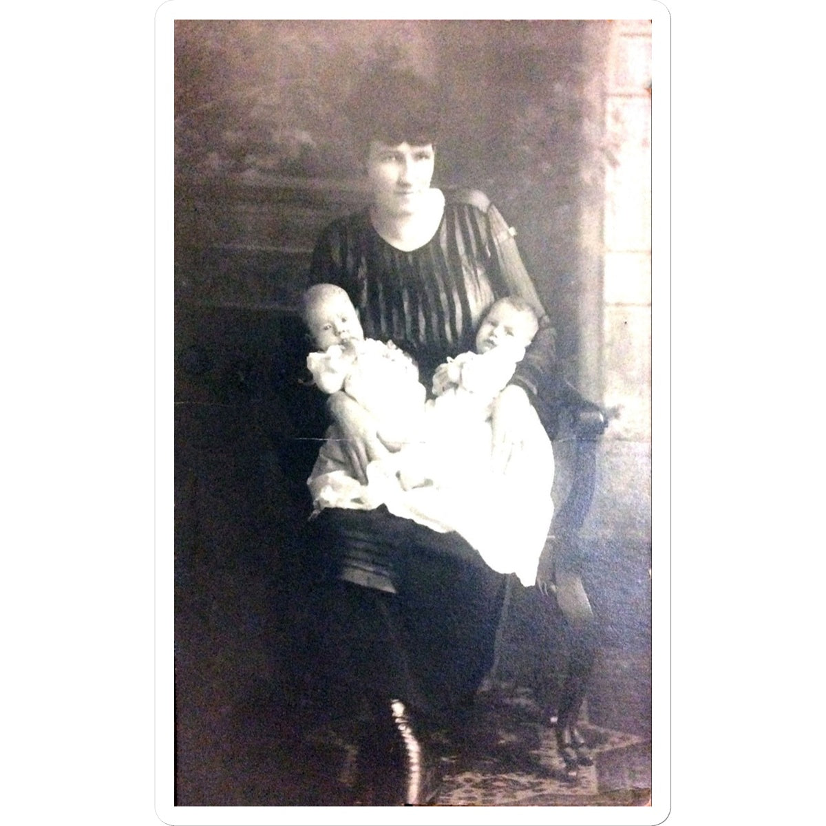 Early 1900s Mother and Twins Sticker