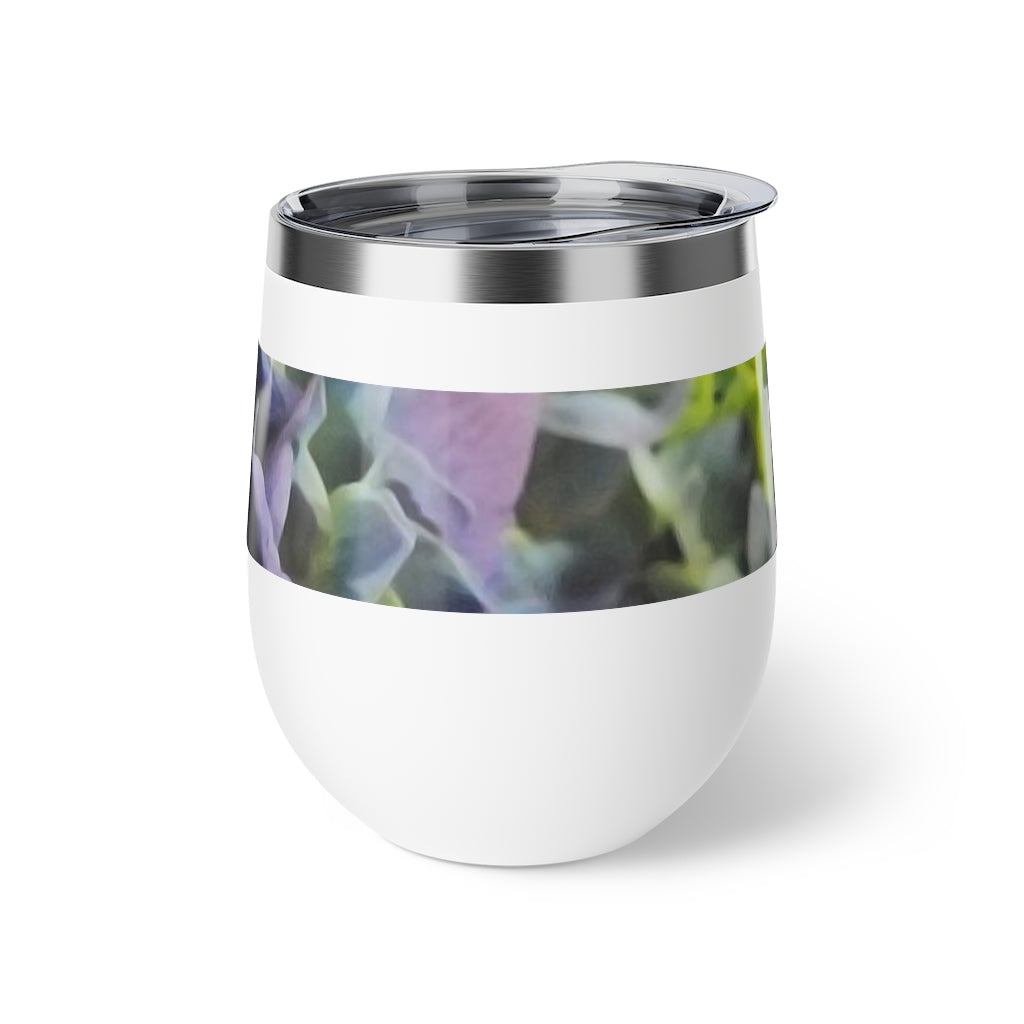 Blue and Purple Hydrangea Copper Vacuum Insulated Cup, 12oz