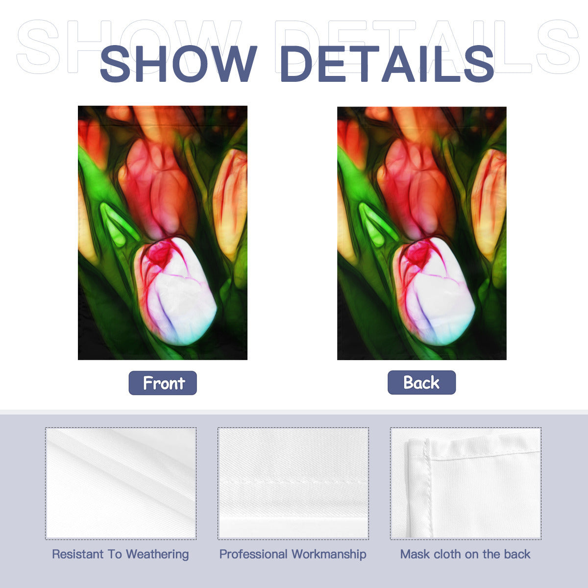 Abstract Pink Tulips Garden Flag