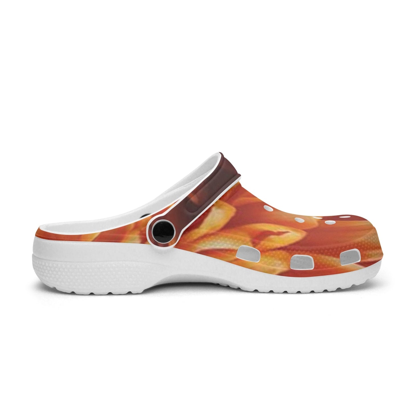 Orange Chrysanthemum 413. All Over Printed Clogs