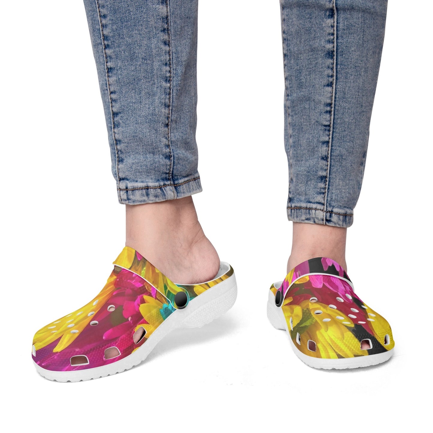 Bright Daisy Bouquet 413. All Over Printed Clogs