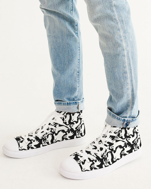 Ghosts Pattern Men's Hightop Canvas Shoe