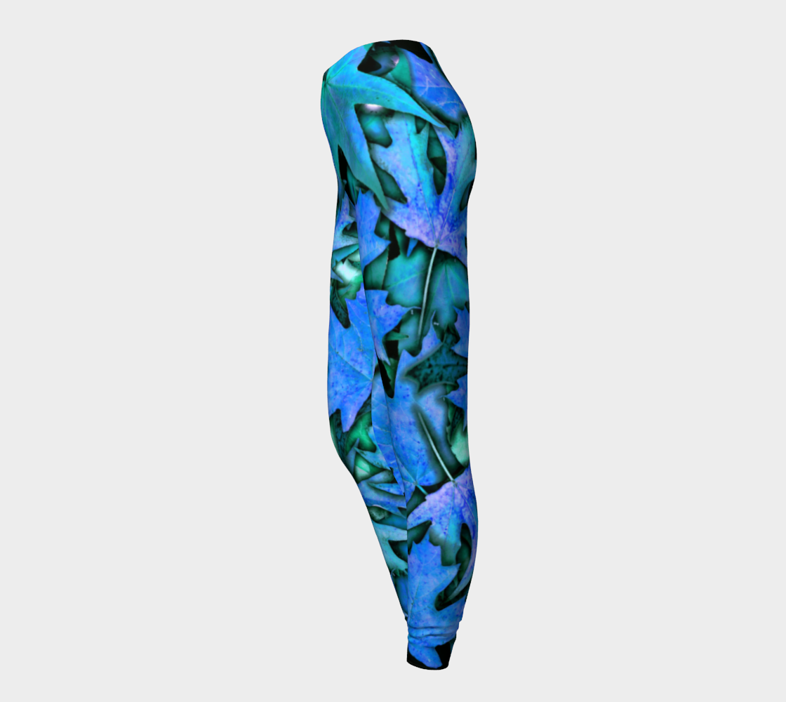 Blue Fall Leaves Leggings