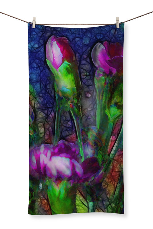 Abstract Pink Carnations Towel