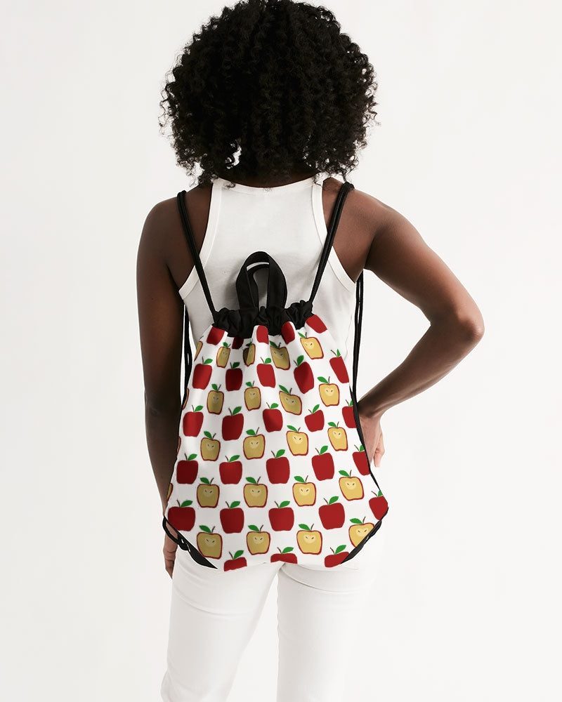 Apple Polkadots Canvas Drawstring Bag