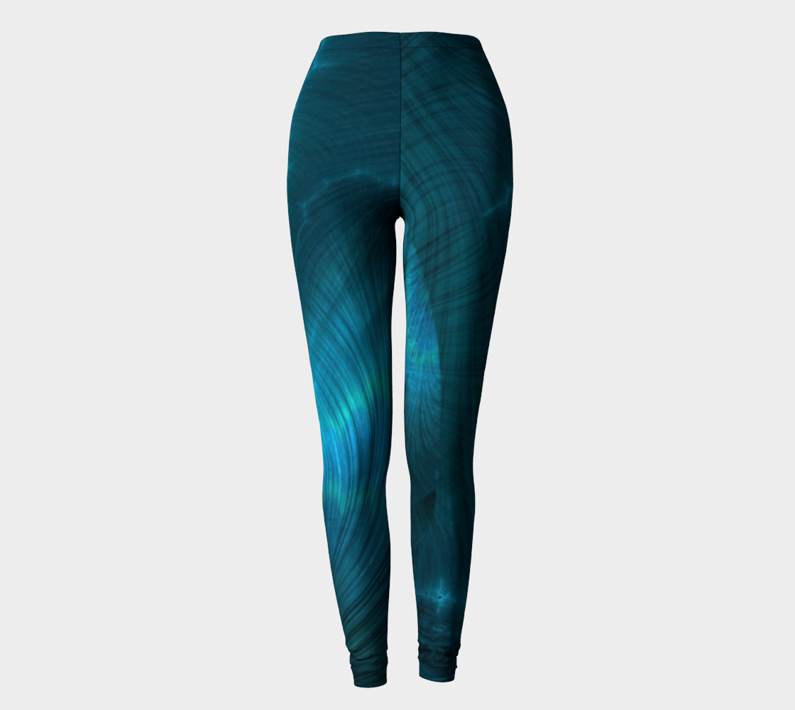 Blue Metallic Fractal Leggings