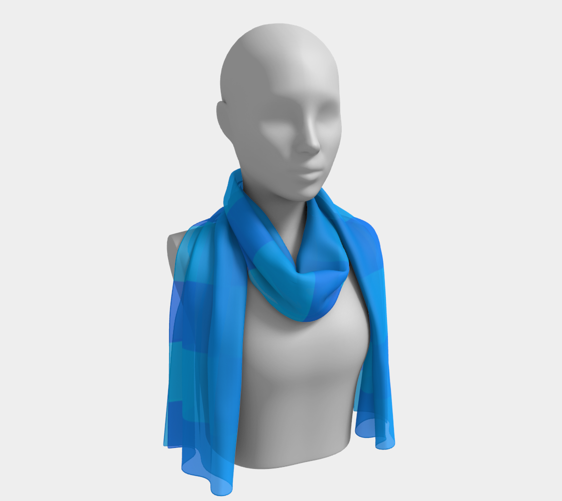 Soft Blend Blue Stripe Long Scarf