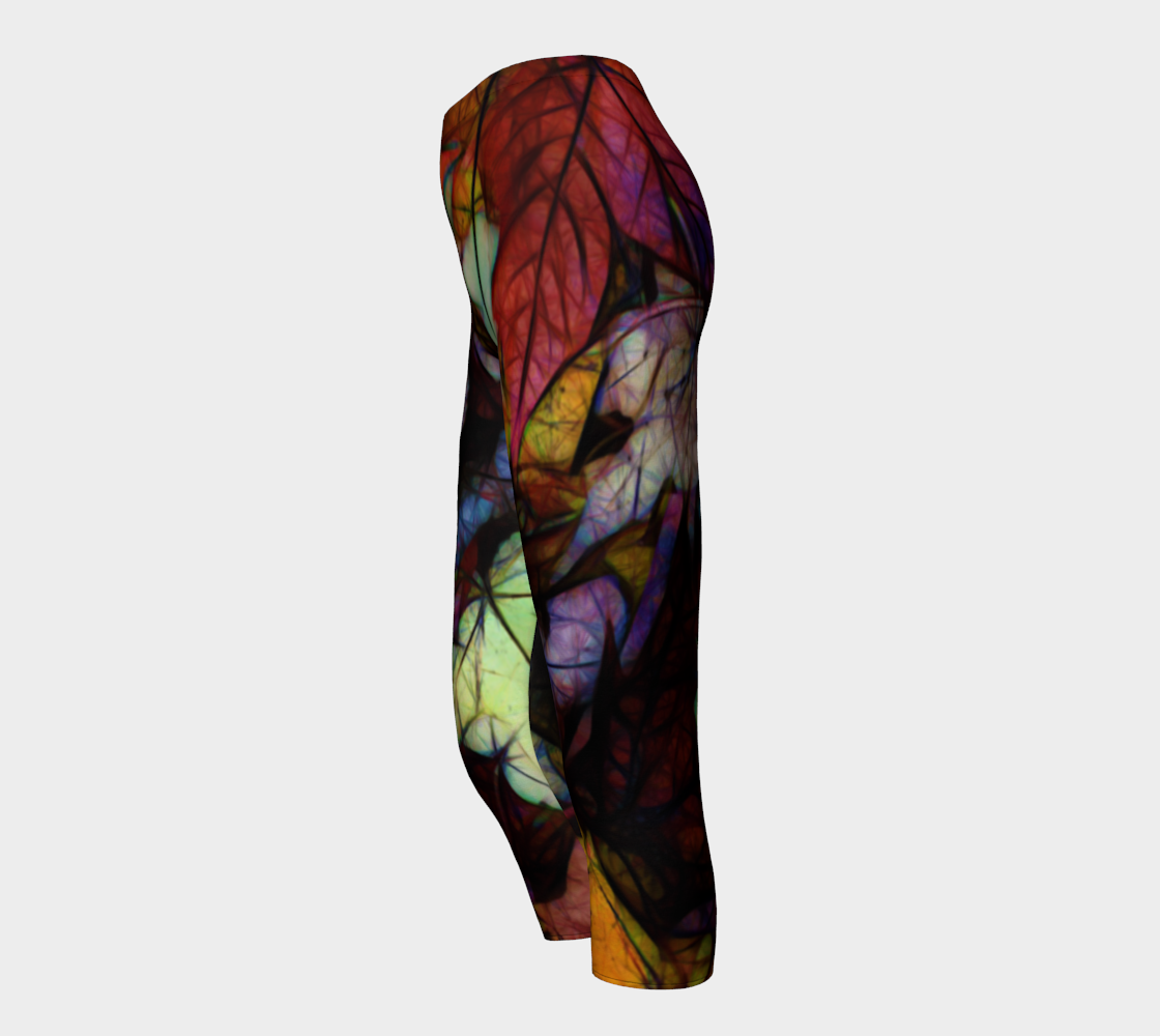 Fall Leaves Abstract Capris