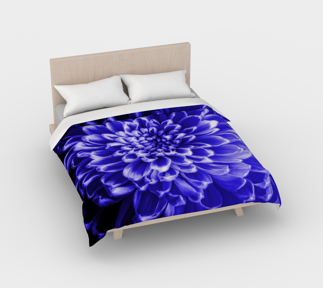 Blue Chrysanthemum Duvet Cover