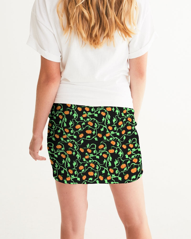 Pumpkin and Vines Patttern Women's Mini Skirt