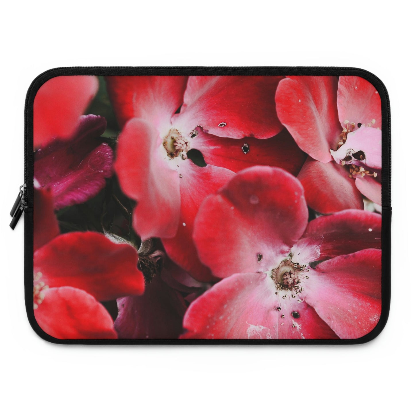 Bright Red Flowers Laptop Sleeve