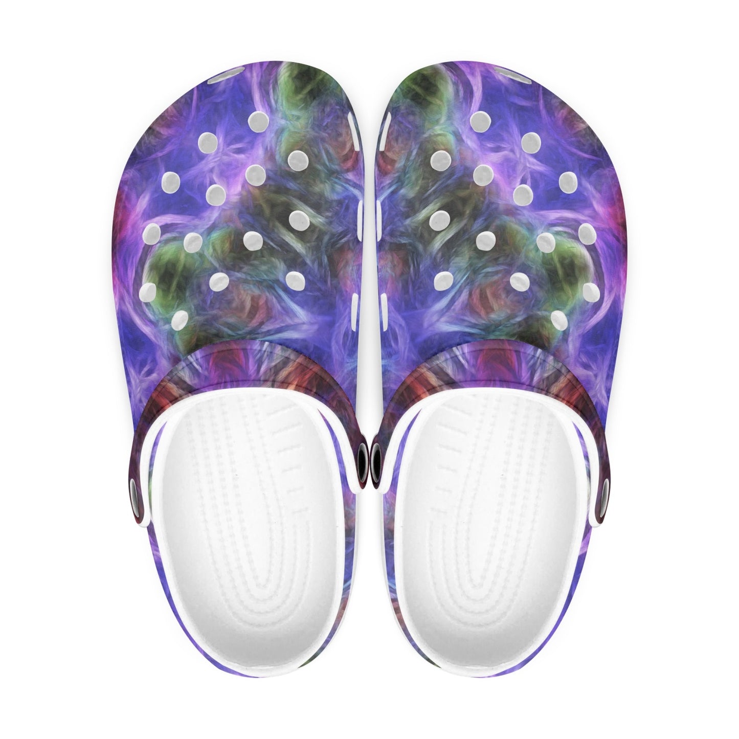 Purple Kaleidoscope 413. All Over Printed Clogs