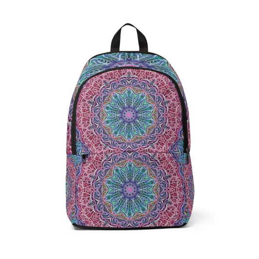 Pink and Blue Kaleidoscope Unisex Fabric Backpack