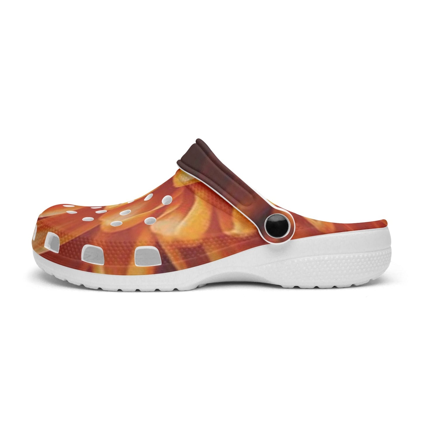 Orange Chrysanthemum 413. All Over Printed Clogs