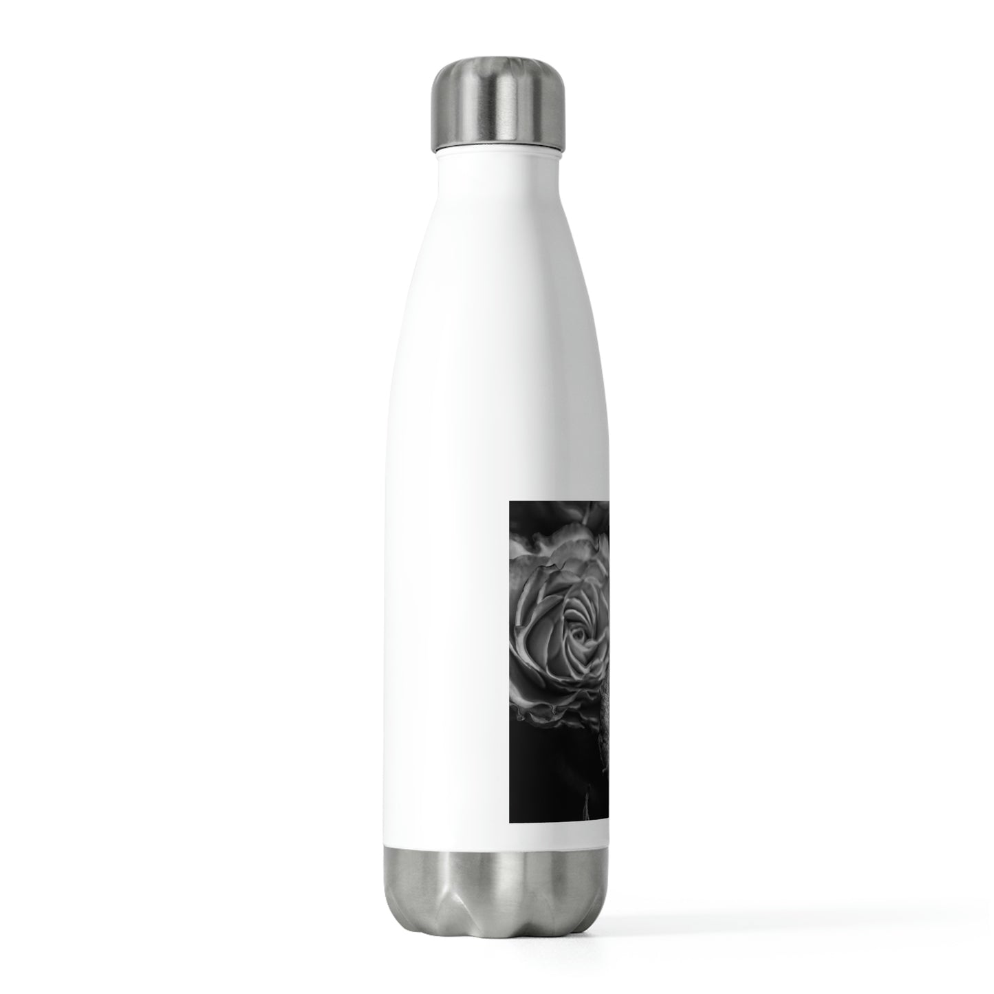 Black and White Tea Roses 20oz Insulated Bottle