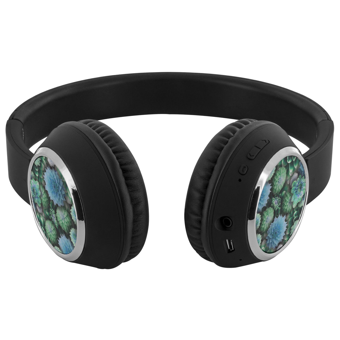 Blue Green Dahlias Beebop Headphones