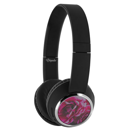 Dark Pink Flowers Beebop Headphones