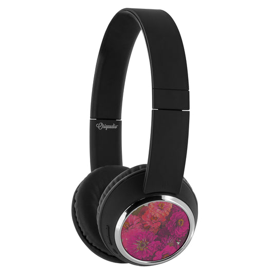 Pink Zinnias Beebop Headphones