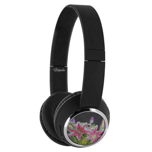 Pink and White Lilies Beebop Headphones