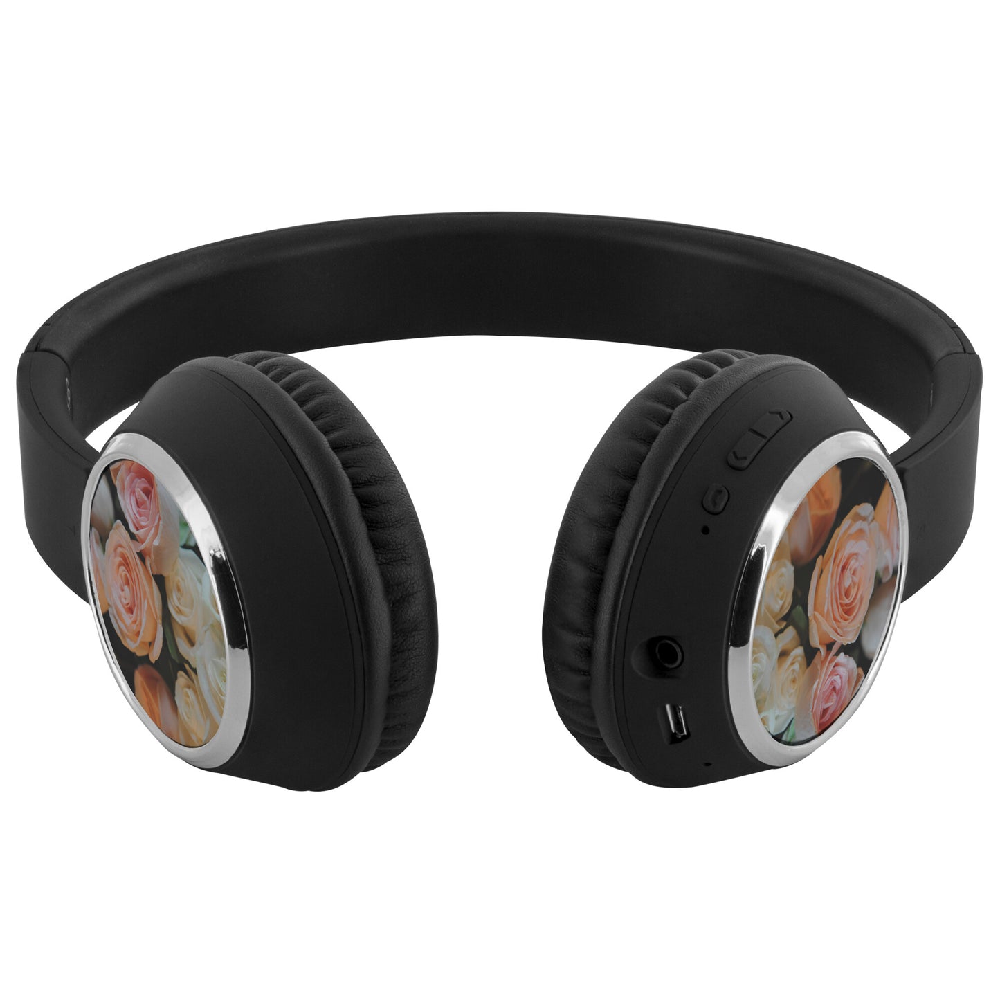 Pink and White Roses 2 Beebop Headphones