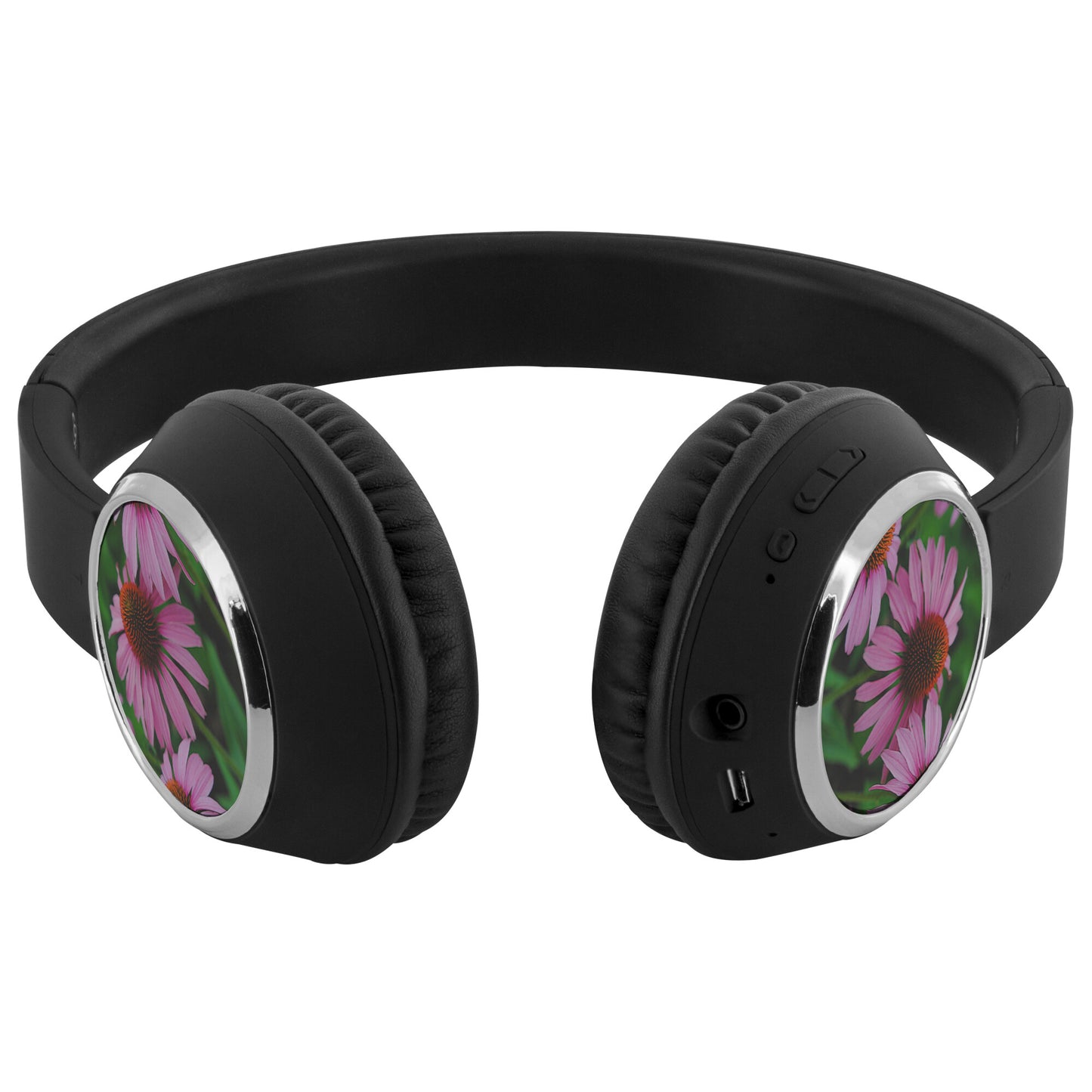 Purple Flower Garden Beebop Headphones