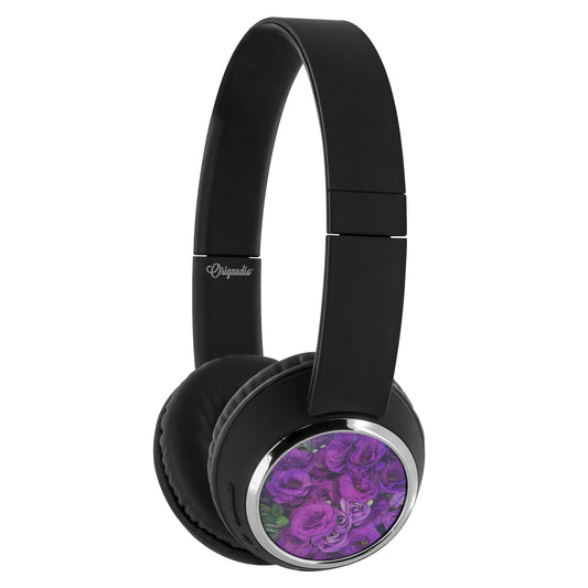 Purple Lisianthus Flowers Beebop Headphones