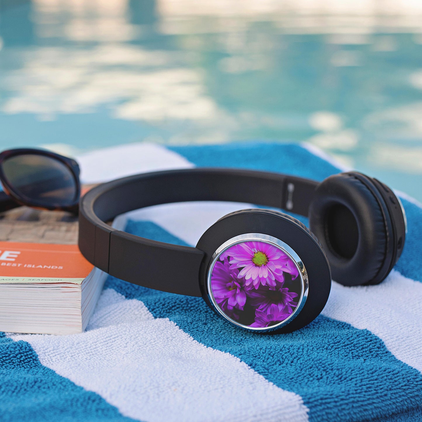 Purple Summer Daisies Beebop Headphones
