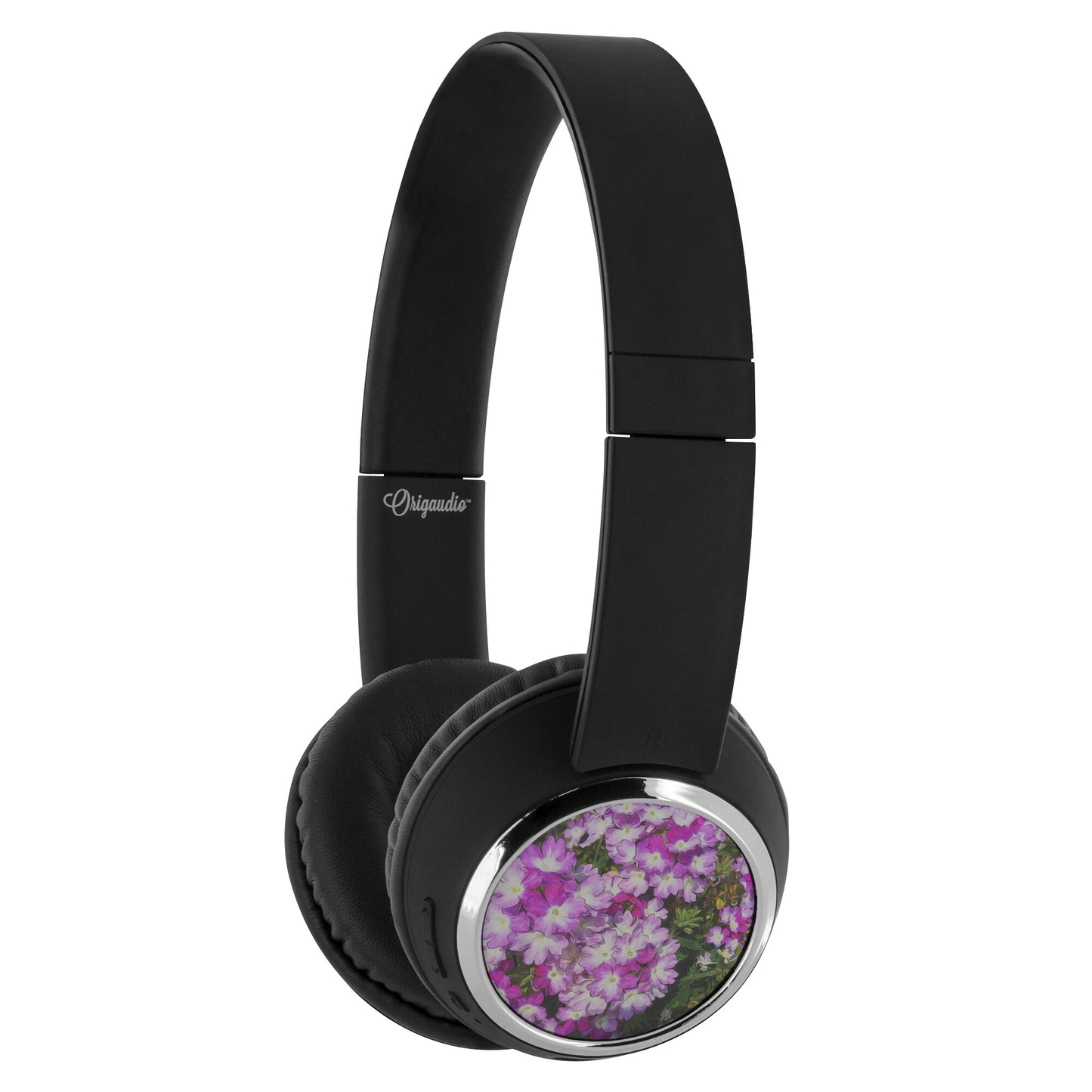 Purple and White Flowers Beebop Headphones