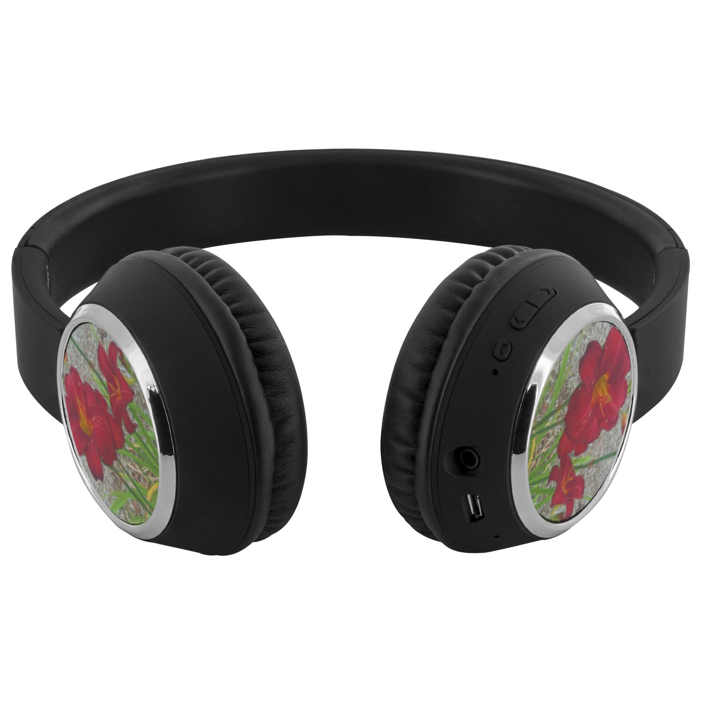 Red Day Lilies Beebop Headphones