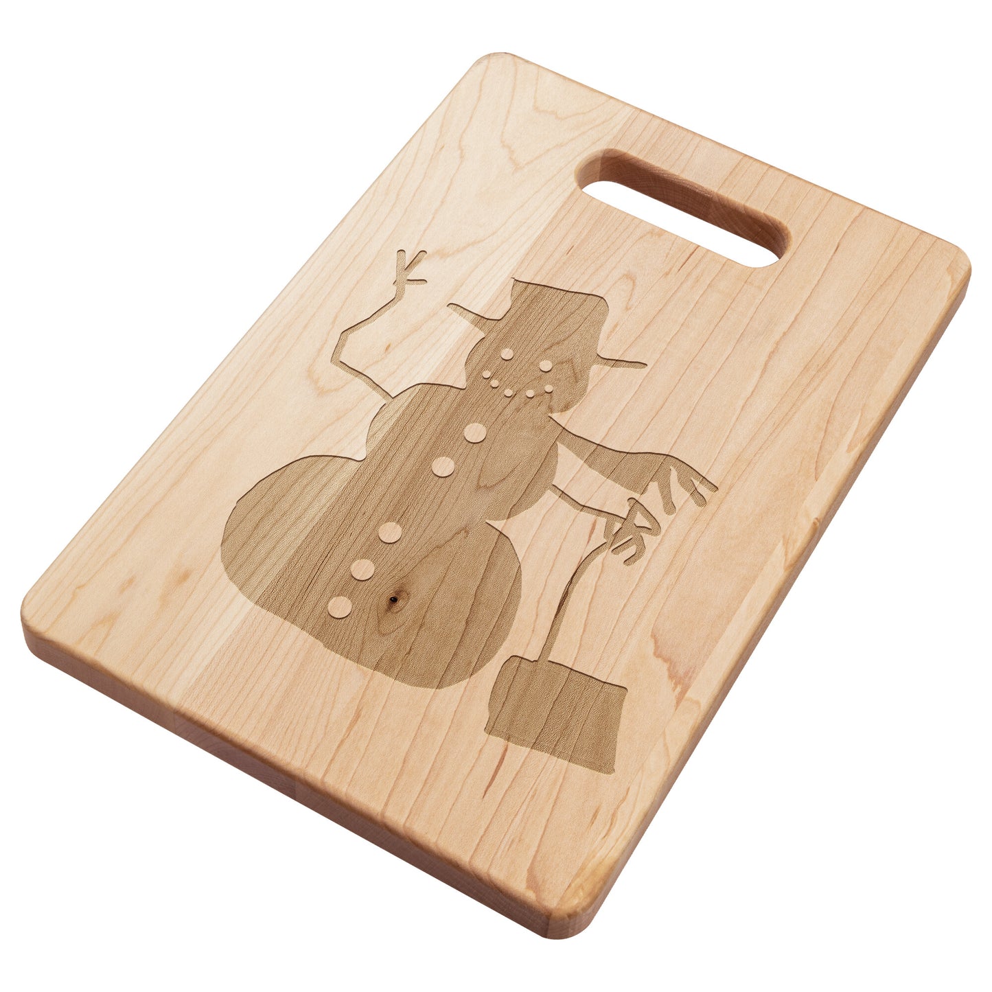 Waving Snowman Maple Cutting Board