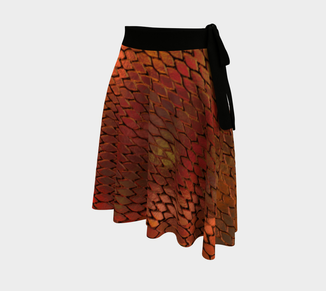 Orange Dragon Scales Wrap Skirt