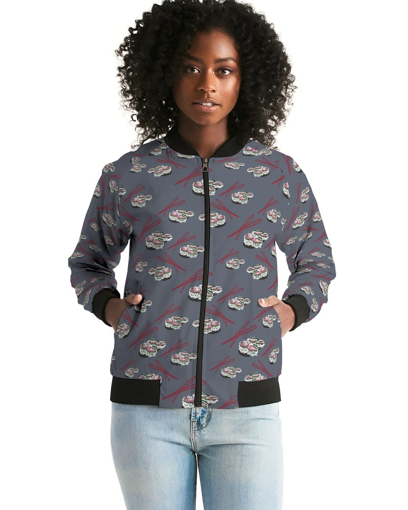 Sushi Pattern Women's Bomber Jacket
