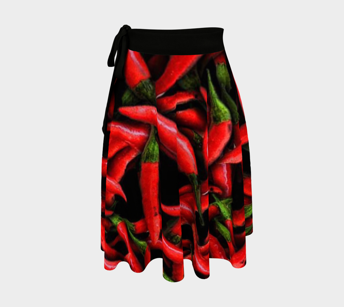 Red Chili Peppers Wrap Skirt