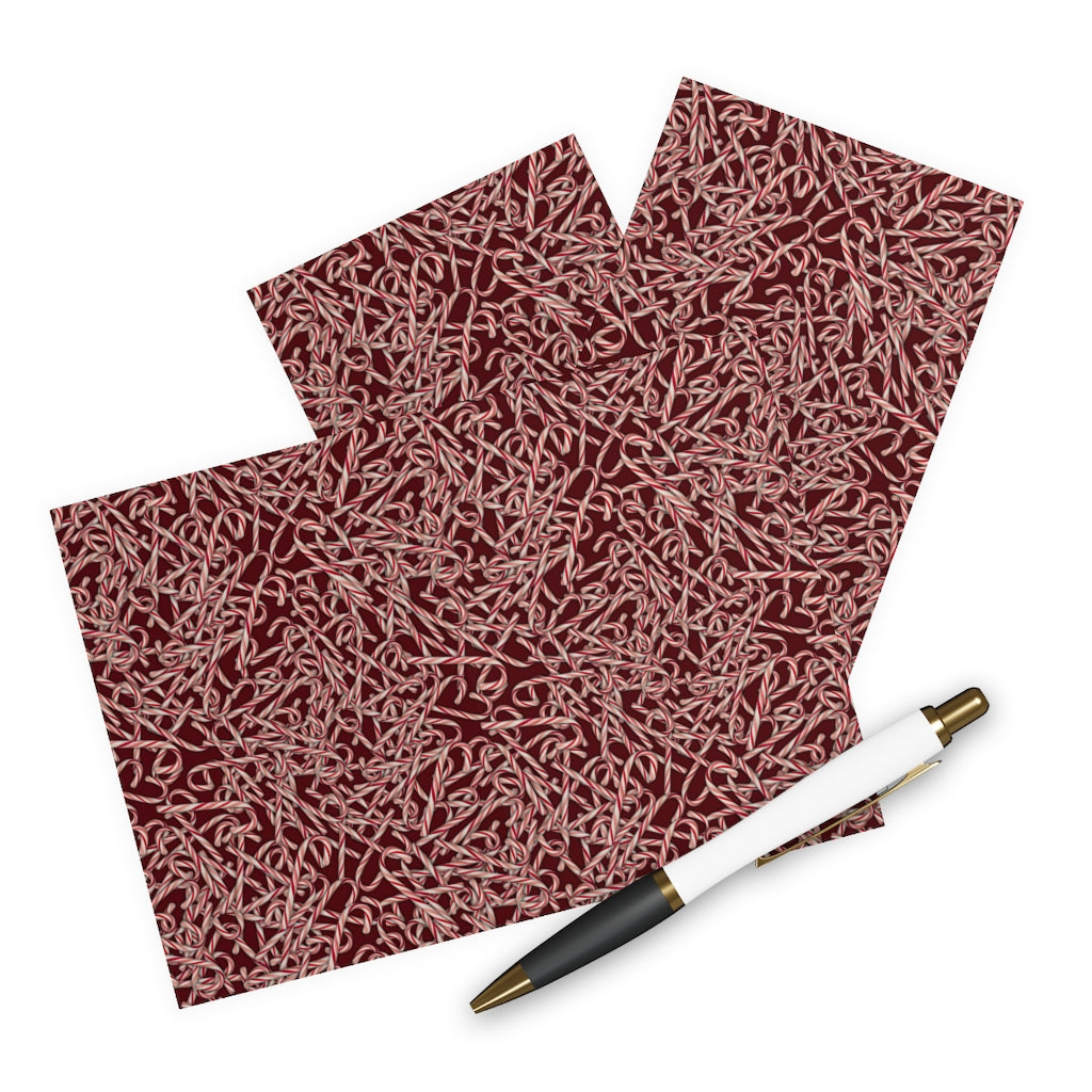 Candy Cane Pattern Greeting Cards (5 Pack)