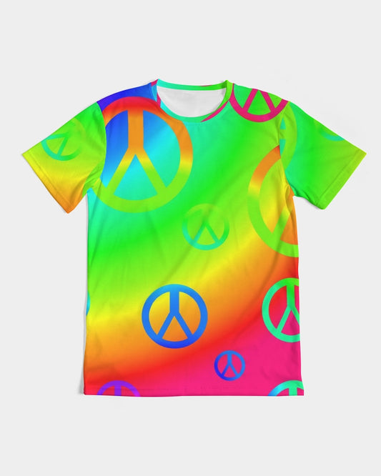 Rainbow Peace Signs Men's Tee