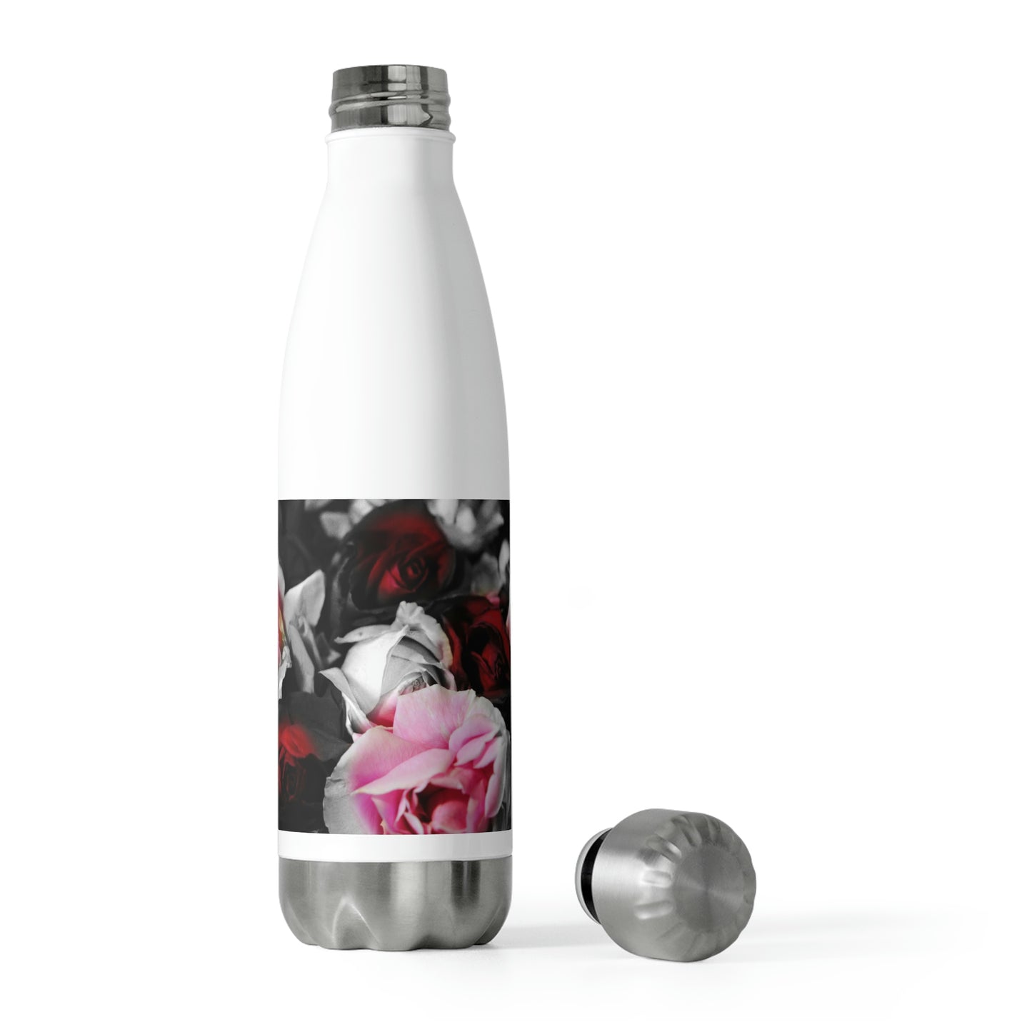 Black and White Roses Fade 20oz Insulated Bottle