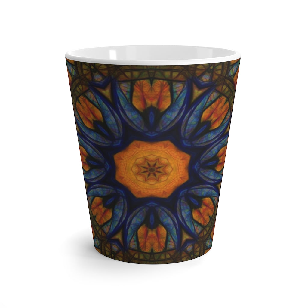 Blue Orange Sketchy Kaleidoscope Latte Mug