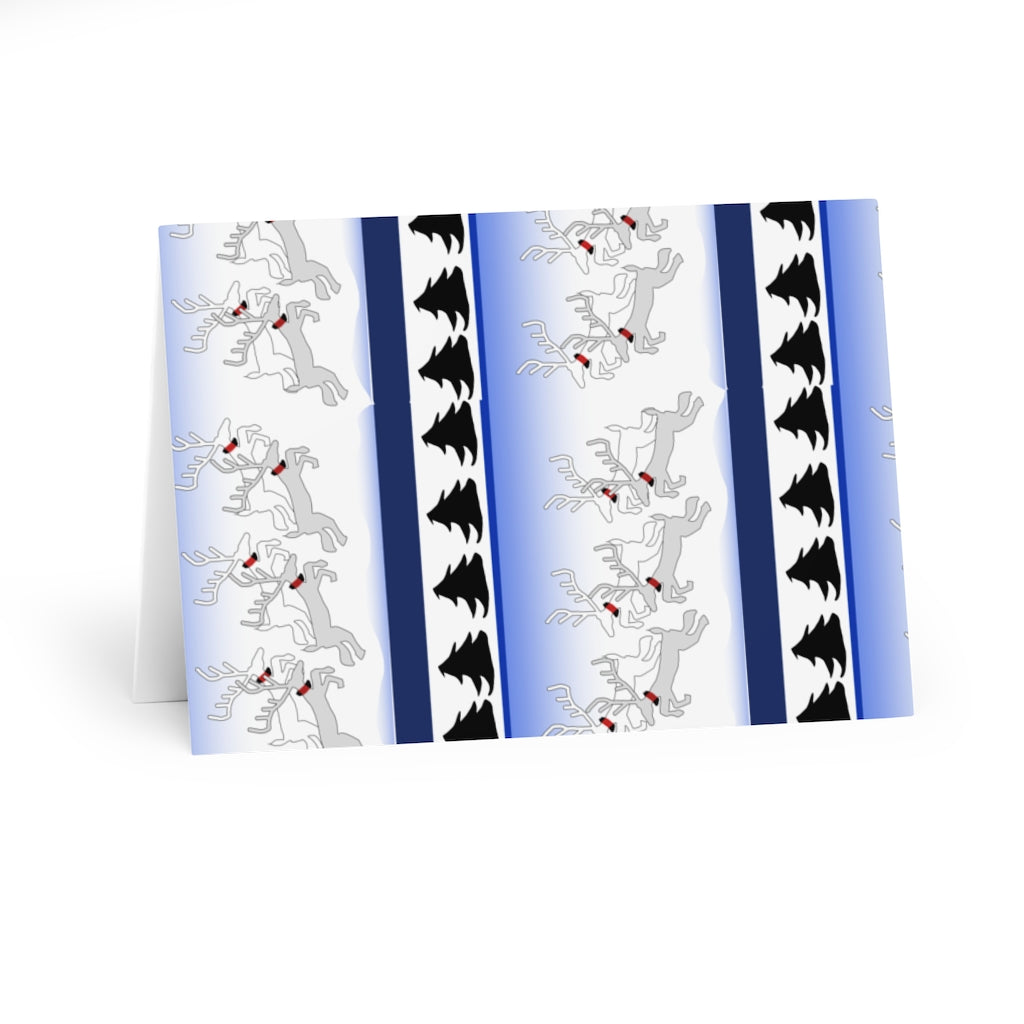 Reindeer Sweater Pattern Greeting Cards (5 Pack)