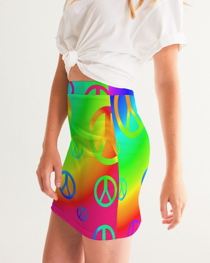 Rainbow Peace Signs Women's Mini Skirt