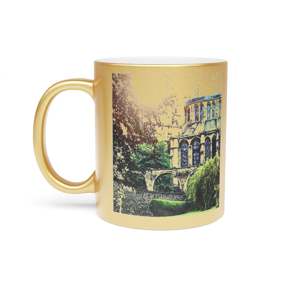 Cathedral In Green Metallic Mug (Silver\Gold)